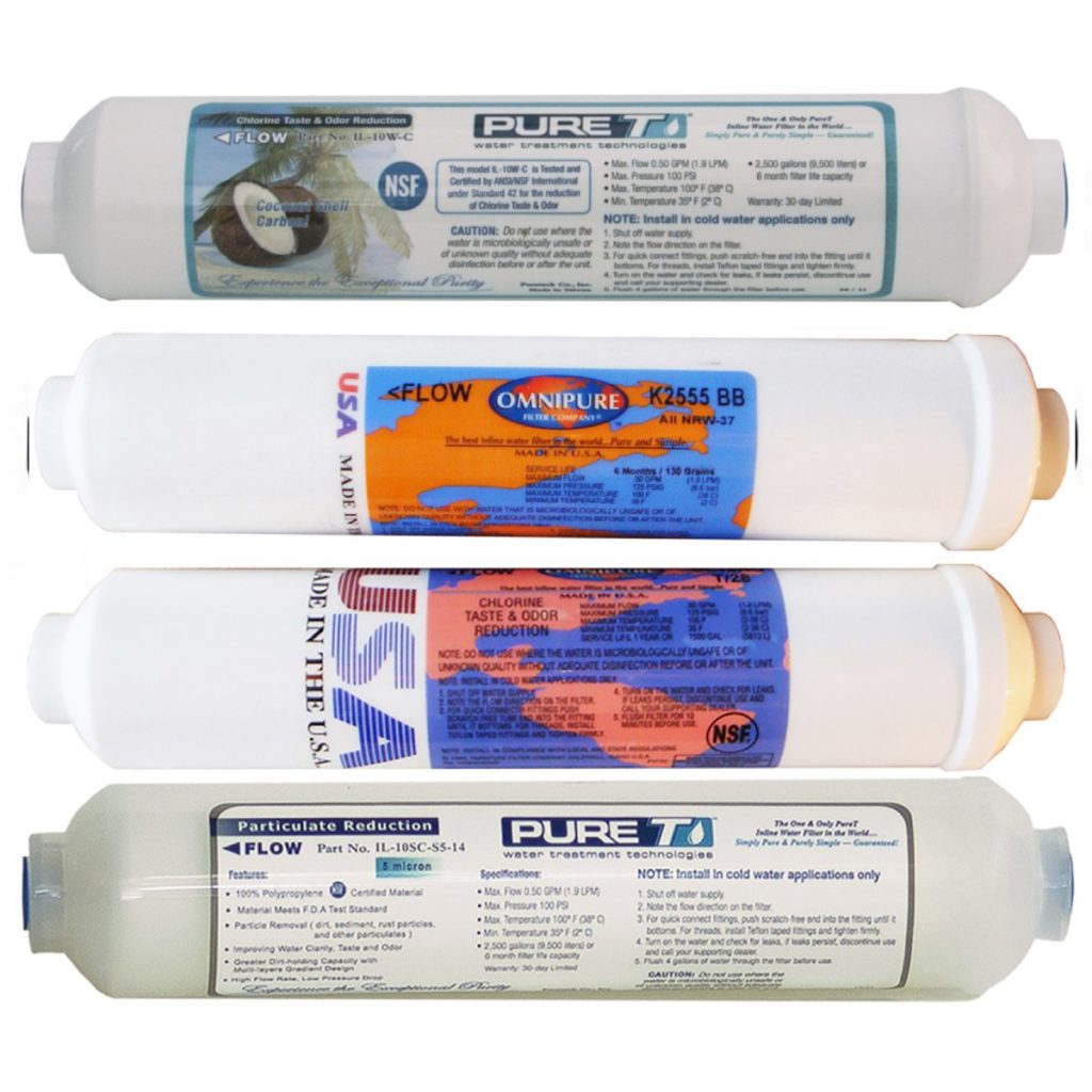 4 Filter Set for 5stage Universal Countertop RO Systems