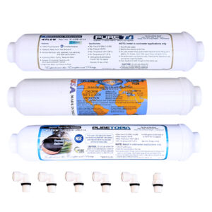 3-Filter Replacement Set for 4-Stage Basic Countertop RO System | Sediment + T28 + T33 Coconut Carbon