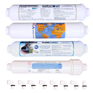 Annual 4-filter replacement set (no membrane) for the 5-Stage Alkaline MyWaterClub countertop RO system. Includes the 3-in-1 alkaline stage, or add the pre-assembled option with a fresh RO membrane