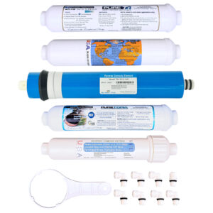 5-Filter Replacement Set for 5-Stage Alkaline MyWaterClub Countertop RO System | Sediment + T28 + 100/150 GPD RO Membrane + T33 + 3-in-1 Alkaline