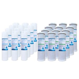 3-Year Supply (24 pcs) for 2 Stage (Dual) Whole House Filtration Systems. Replacement Set of 2 filters: Sediment, Premium Activated Carbon Block (Premium Set, $7.40 per set)