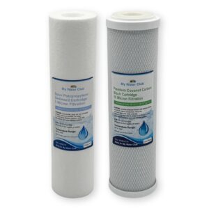 Replacement Set for 2 Stage (Dual) Whole House Filtration Systems: Sediment & Premium Activated Carbon Block (Premium Set)