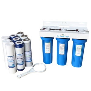 3-Stage Whole House Water Filter System with 2 Premium Extra Filter Sets , 3/4" Port, SKU# MWC-WHS34B2