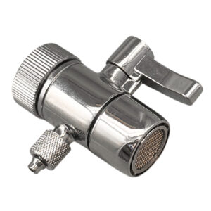 Single Kitchen Faucet Diverter (Brass) — Fits Male Spouts, 1/4″ Compression Outlet