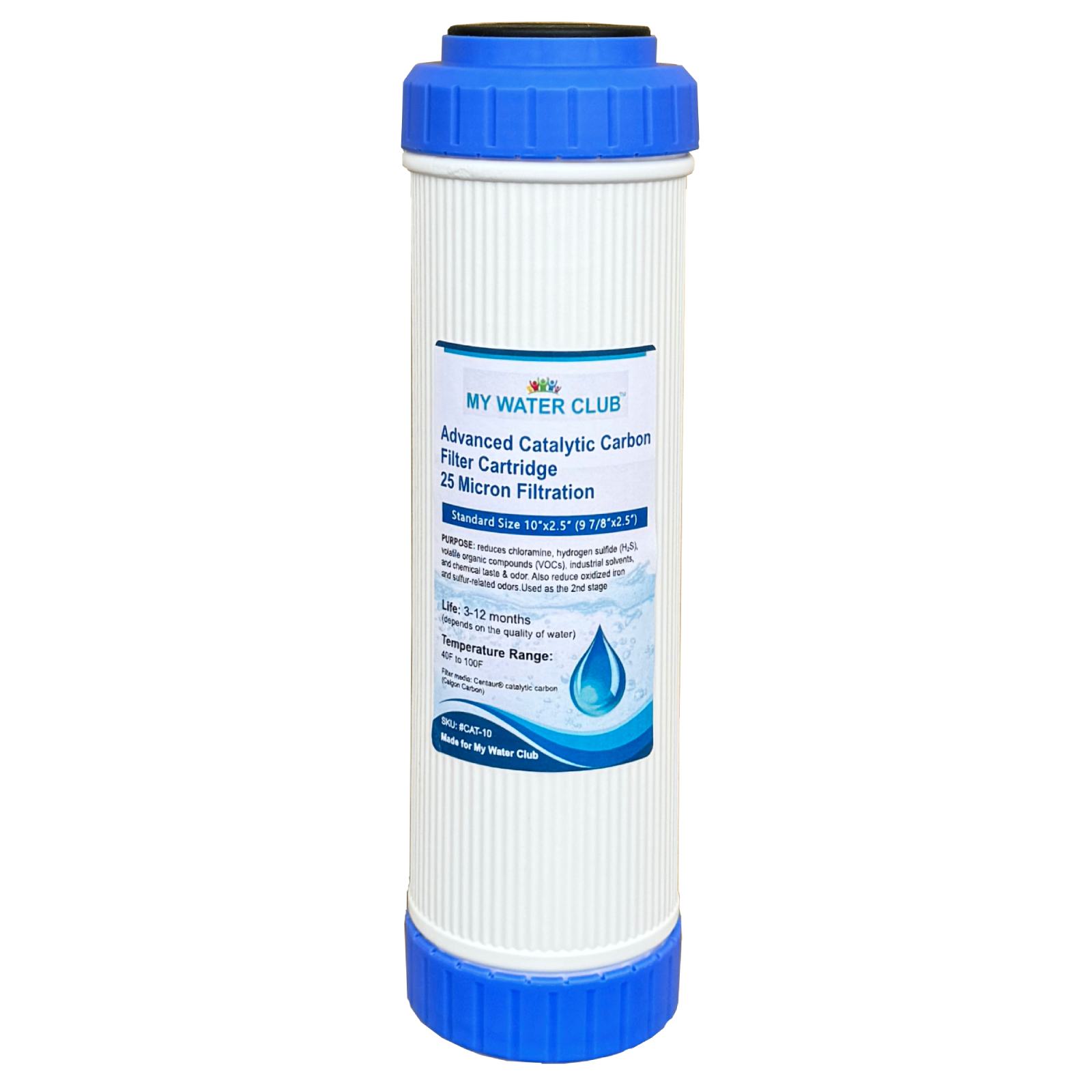 Advanced Catalytic Carbon GAC-Style Filter Cartridge , 10″ × 2.5″ ( 9 7/8" x 2.5")