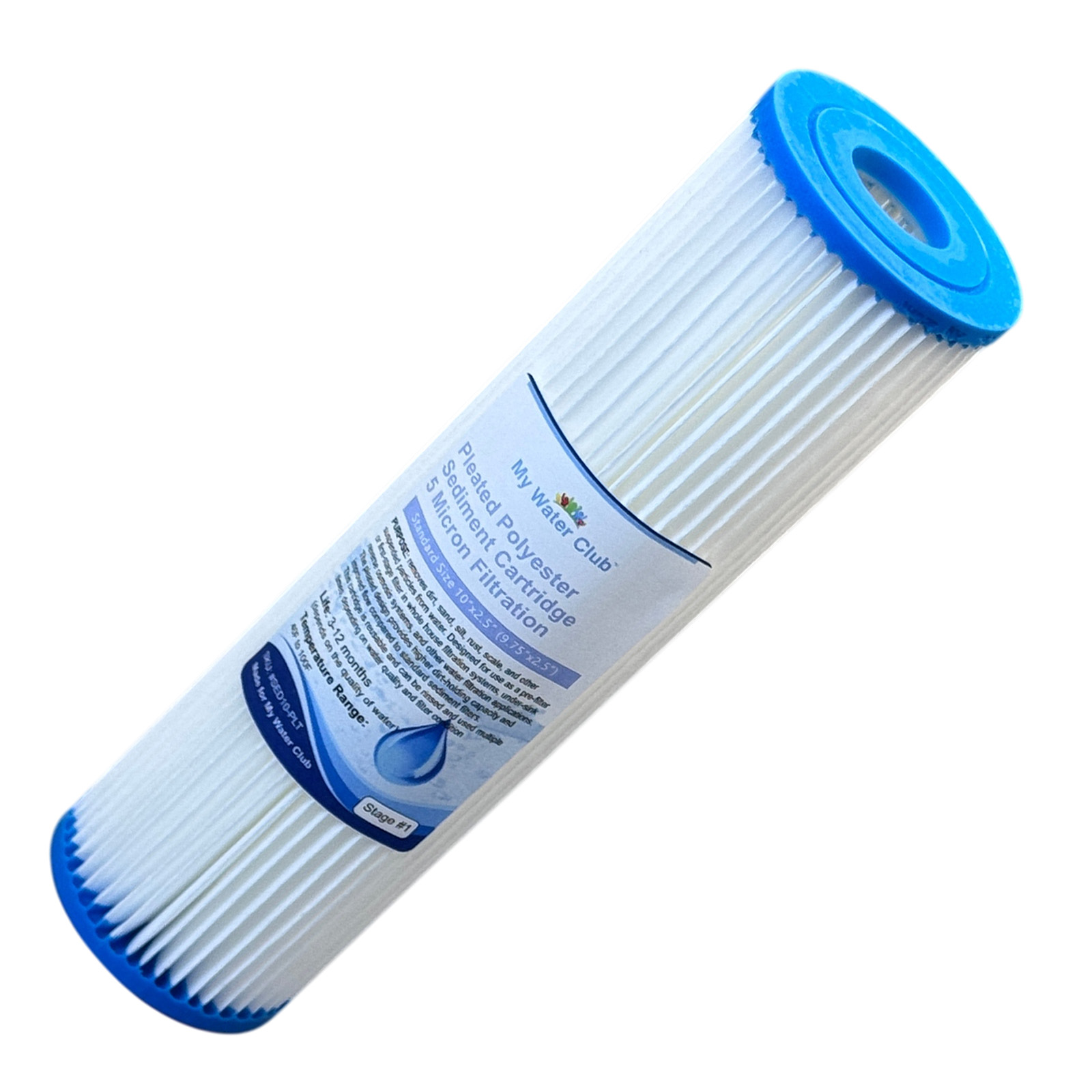 5 Micron Multi-Use Pleated Sediment Water Filter 10″ × 2.5″ (9 7/8"x2.5")