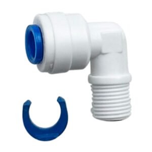 1/8″ MNPT × 1/4″ OD Quick-Connect Check Elbow Fitting for RO Membrane Waste Line