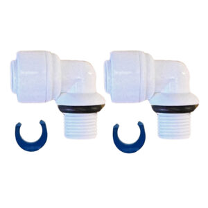 RO Elbow Fitting – 1/8″ Thread x 1/4″ OD Quick Connect (2-Pack)