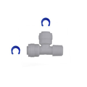 T-Splitter Fitting – 1/4″ OD Tubing × 1/4″ OD Tubing × 1/4″ Thread