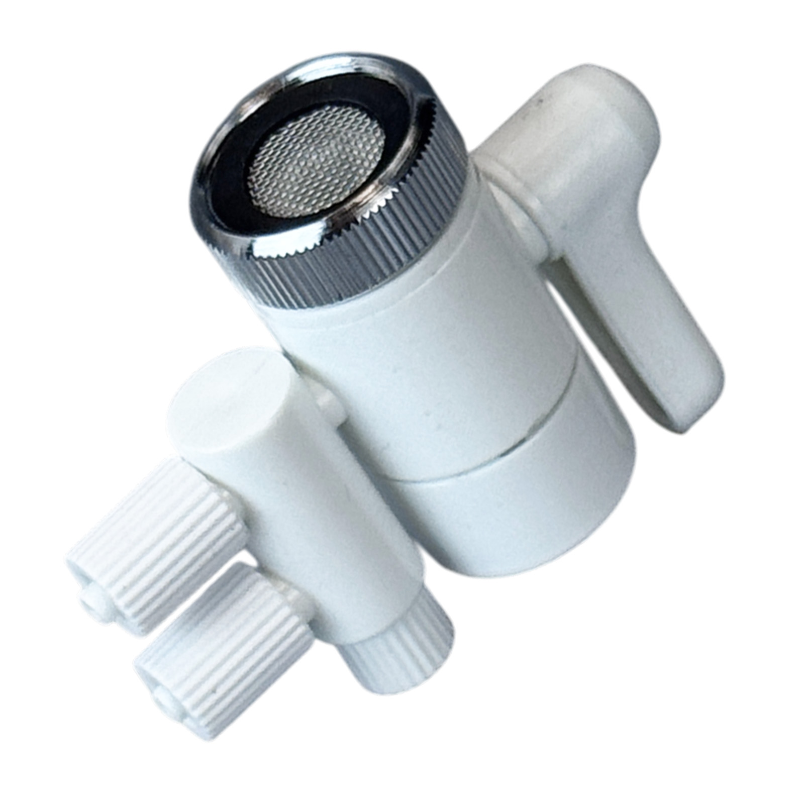 Dual Kitchen Faucet Diverter (Plastic) — Fits Male Threaded Spouts (55/64″)