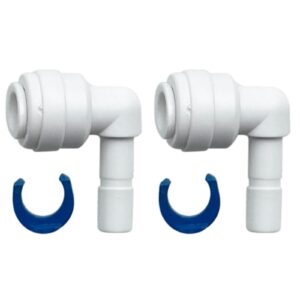 Elbow Stem Connector Fittings (2-Pack) – 1/4″ OD Tubing × 1/4″ Stem Push-to-Connect