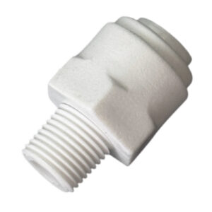 1/8" Straight Adapter — 1/8" MNPT to 1/4" RO Tubing (Push-Connect)