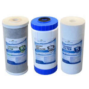 Premium Coconut Triple-Stage Whole House Replacement Filter Set Big Blue — Sediment + Coconut GAC + Coconut Carbon Block, 10″ x 4.5″