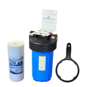 Single-Stage Whole House Water Filter System — Big Blue 10″×4.5″, 1″ Port (with Sediment Filter)