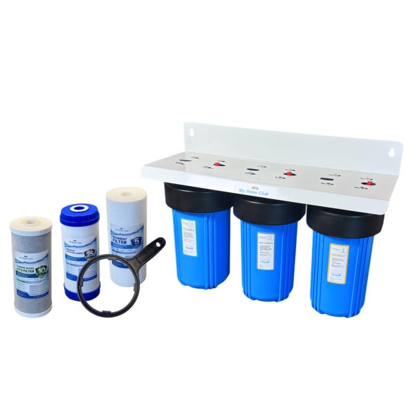 MyWaterClub WHS-3SGC-10BB-E triple stage Big Blue whole house water filtration system