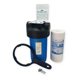 Single-Stage Whole House Water Filter System — Big Blue 10″×4.5″, 1″ Port (with Sediment Filter)