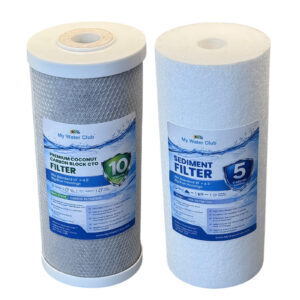Premium Coconut Dual-Stage Whole House Replacement Filter Set Big Blue — Sediment + Coconut Carbon Block, 10″ x 4.5″